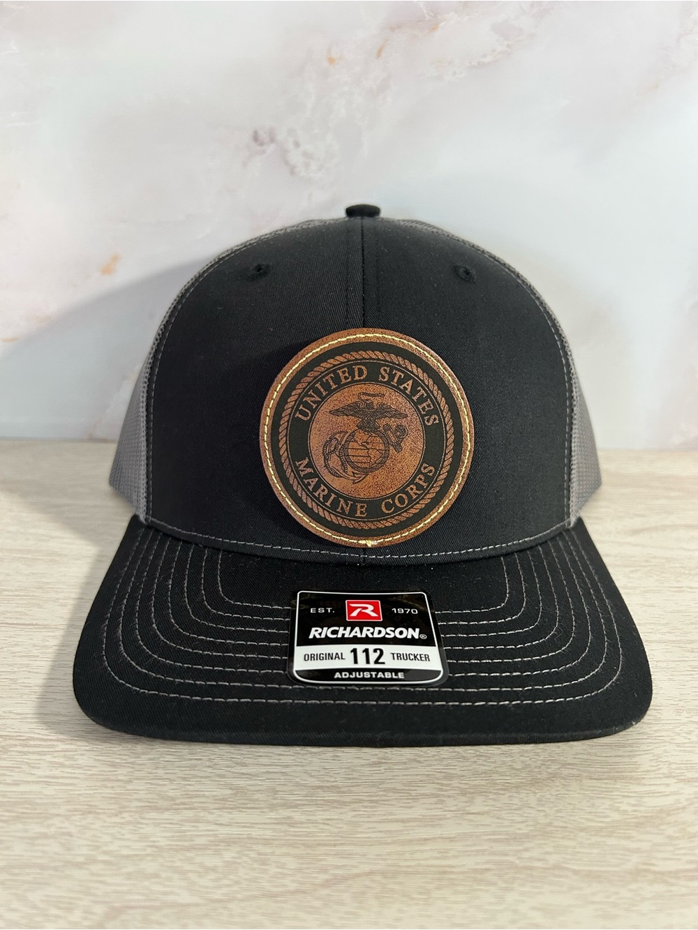 Richardson 112 Trucker Hat with United States Marine Corps Patch -